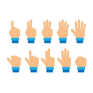 显示数字的手指一套照片