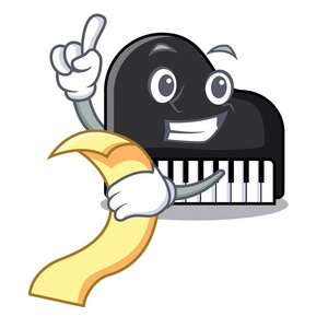 钢琴上课卡与菜单钢琴吉祥物卡通风格照片