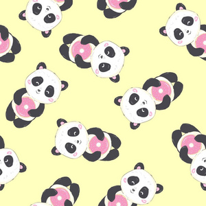 熊猫样式, 向量, 例证, 可爱的动物