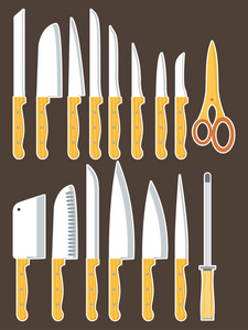 不同类型的厨房用刀