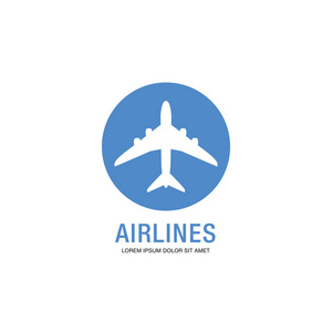 航空公司标志模板设计, 矢量插画