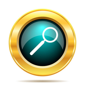 青色搜索搜索图标.白色背景上的互联网按钮照片