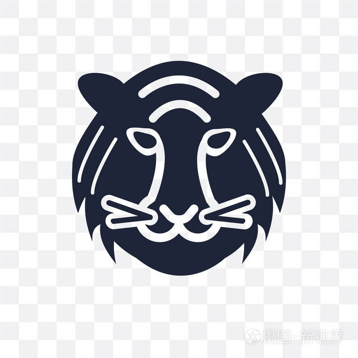 老虎透明图标老虎符号设计从动物收藏简单的元素向量例证在透明背景
