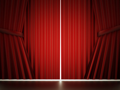 红色的窗帘剧院舞台布