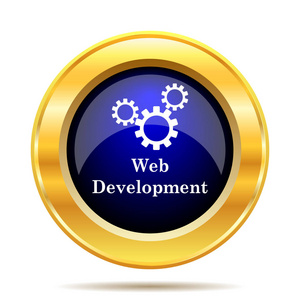 Web 开发图标。白色背景上的互联网按钮