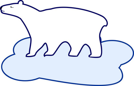 浮冰上北极熊的风格化平面图象