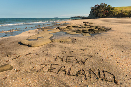 新西兰砂中的手写体图片