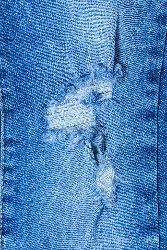 细节蓝色牛仔裤特写纹理