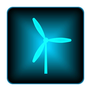 风车图标能源的标志和符号图标集可再生储能概念现代光伏模块化电池