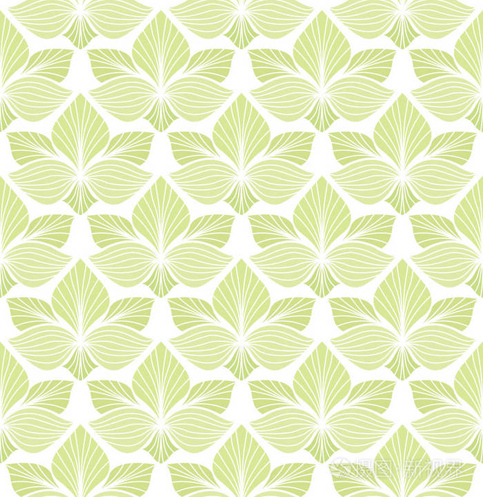 插画 动物,植物 几何新潮叶矢量无缝图案.抽象对称向量纹理.叶背景.