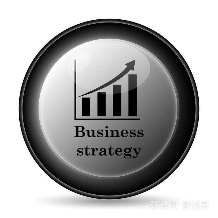 业务策略图标.白色背景上的互联网按钮