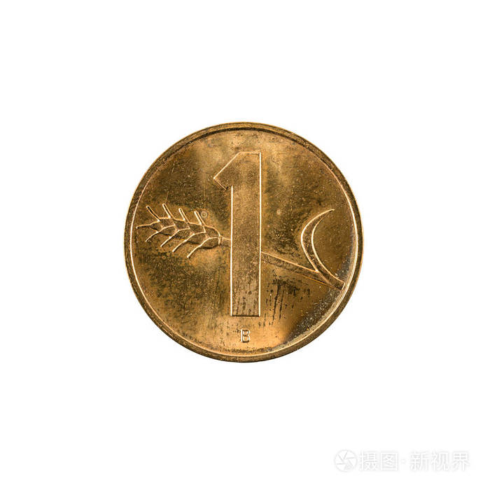 1瑞士 rappen 硬币 (2002) 正面被隔绝在白色背景上