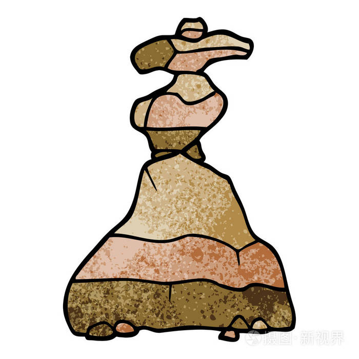 堆积的石头动画片涂鸦