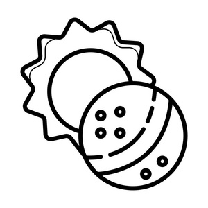 日全食图标.矢量插图照片