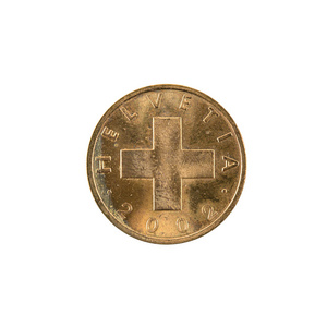 1瑞士 rappen 硬币 2002 反向隔绝在白色背景上