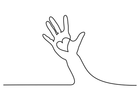 抽象手牵心连续一行照片