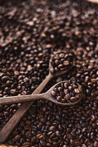 烘焙咖啡咖啡品质和木勺