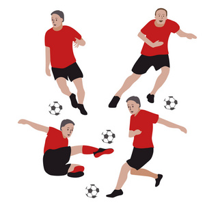 足球运动员组, 矢量插图