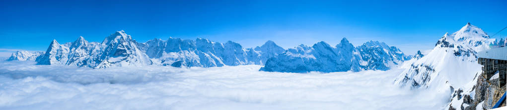 瑞士雪郎峰瑞士天际线的壮丽全景雪山