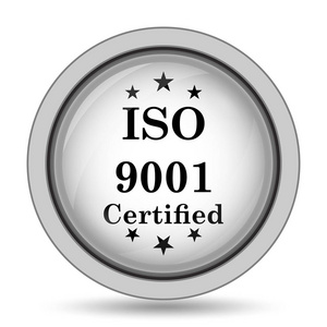 Iso9001 图标。白色背景上的互联网按钮