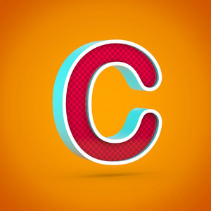 红色碳纤维红色字母 c 大写.