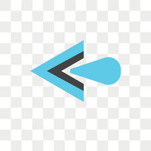 左箭头矢量图标在透明背景上隔离, 向左箭头标识概念照片