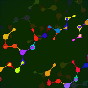 抽象分子结构的 Dna, 五颜六色的背景