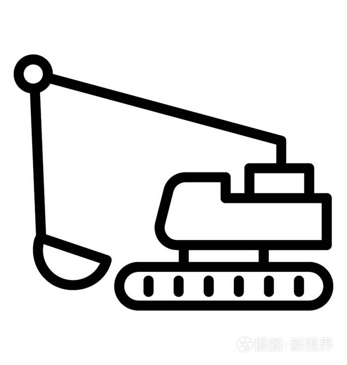 用于施工过程中升降机的扁平体挖掘机插画-正版商用图片09k8hc-摄图新