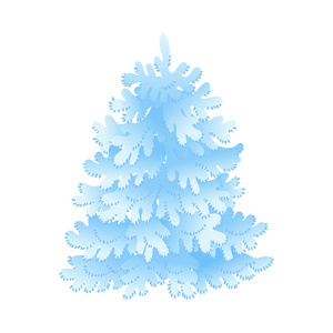平面式季节性自然设计的雪杉树向量例证