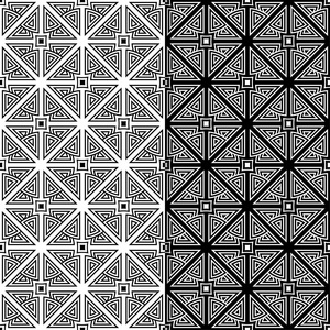 用于 web纺织品和墙纸的黑白几何无缝模式