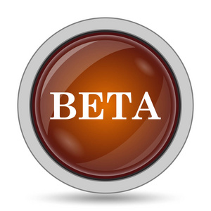 Beta 图标, 橙色网站按钮白色背景