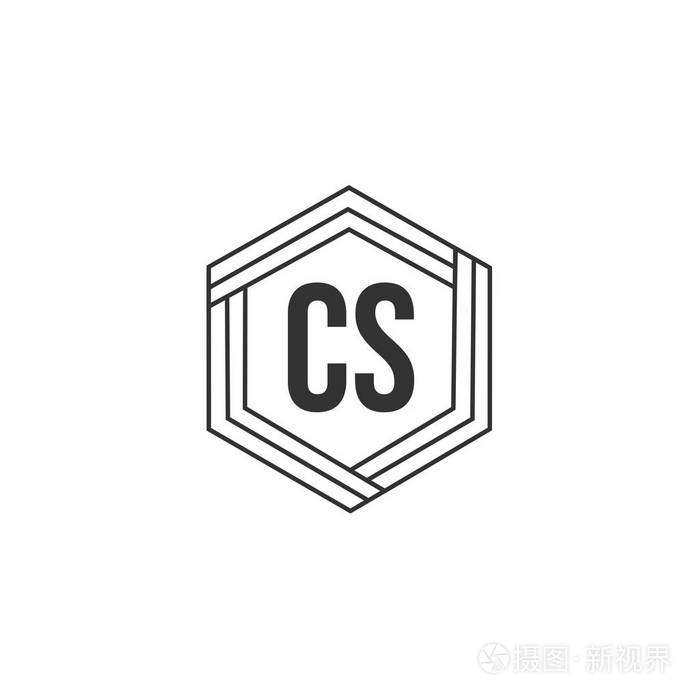 初始字母cs徽标模板设计