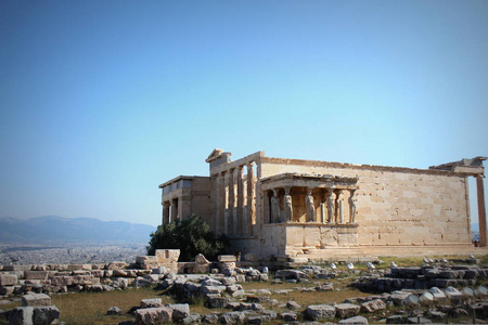 Erechtheum 寺日落, 卫城, 雅典, 希腊