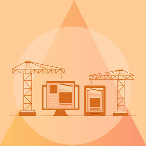 网站建设 网页建设进程 Web 开发网站窗体布局下的平面设计。矢量图