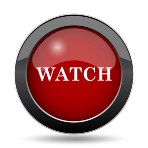 观看图标.白色背景上的互联网按钮照片