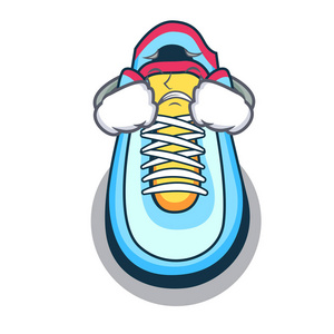 用橡皮脚趾矢量图解的卡通运动鞋照片