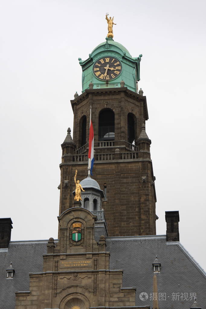 鹿特丹市政厅 (stadhuis van), 荷兰鹿特丹中心美丽而历史性的上市