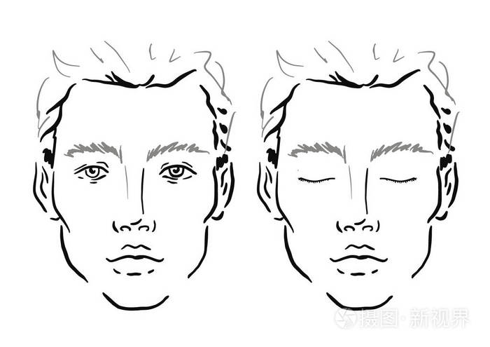 男生脸部画法图片