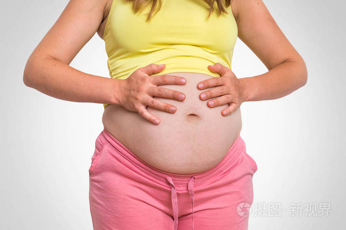 孕妇胃痛 胃灼热和怀孕概念照片 正版商用图片09kwqy 摄图新视界