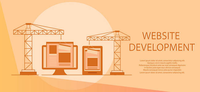 网站建设 网页建设进程 Web 开发网站窗体布局下的平面设计。矢量图