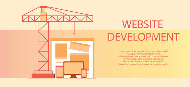 网站建设 网页建设进程 Web 开发网站窗体布局下的平面设计。矢量图