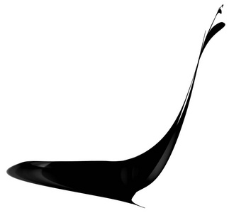 黑色墨水溢出鲸鱼形状艺术抽象例证, 水平, 查出, 在白色