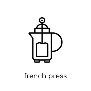 法国新闻图标。时尚现代平面线性向量法国新闻图标在白色背景从细线汇集, 概述向量例证