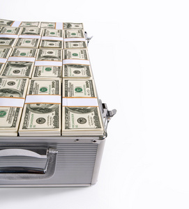 装满美元的箱子图片