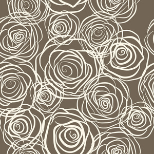 无缝模式与花玫瑰矢量