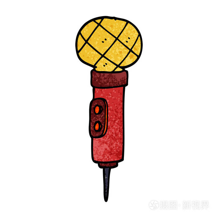 动画片涂鸦黄金麦克风