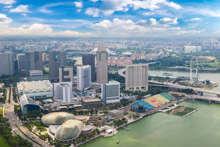 新加坡夏日全景鸟瞰图