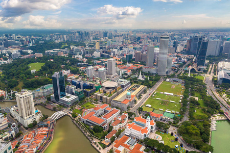 新加坡夏日全景鸟瞰图