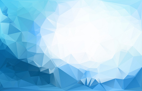 蓝白色光多边形马赛克背景,矢量插画,创意业务设计模板照片