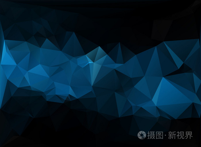 蓝黑色光多边形马赛克背景,矢量插画,创意业务设计模板
